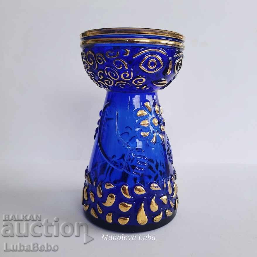 Винтидж дизайн от 70те. ваза от стъкло Walther Glas с цена € 105.00 | 205.36 лв.