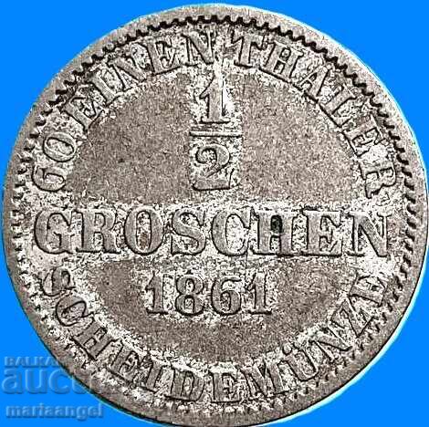 Germania 1/2 groschen 1861 Braunschweig argint cu preț € 9.00 | 17.60 BGN