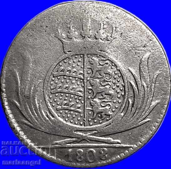 6 kreuzer 1808 Germania Württemberg Friedrich argint - 6