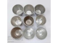 9 boluri vechi din aluminiu pentru cremă de zahăr ars (10,3)