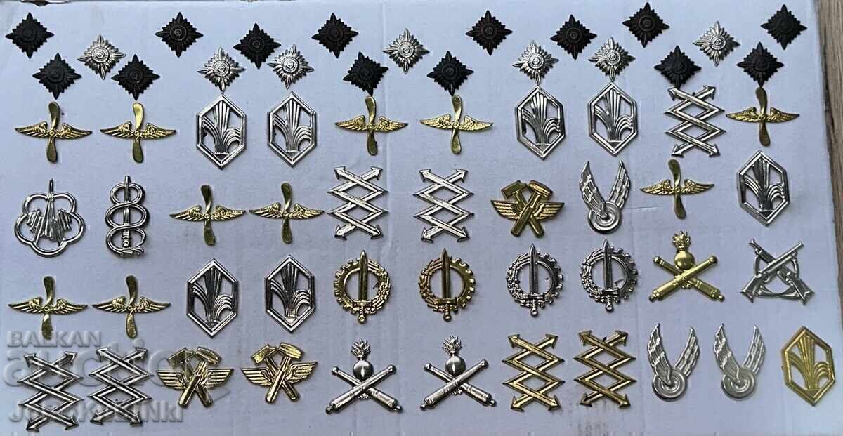 LOT of Bulgarian Army Cockades and Badges — 62 pieces
