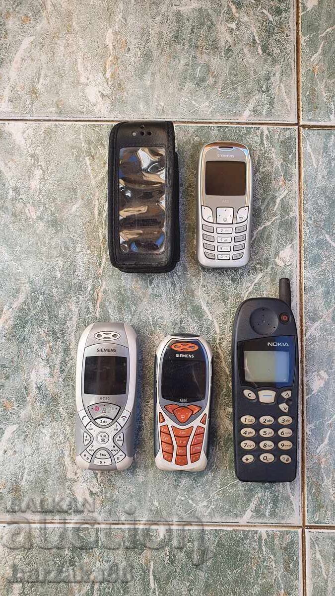 Παλιό τηλέφωνο Nokia και 3 τεμάχια Siemens