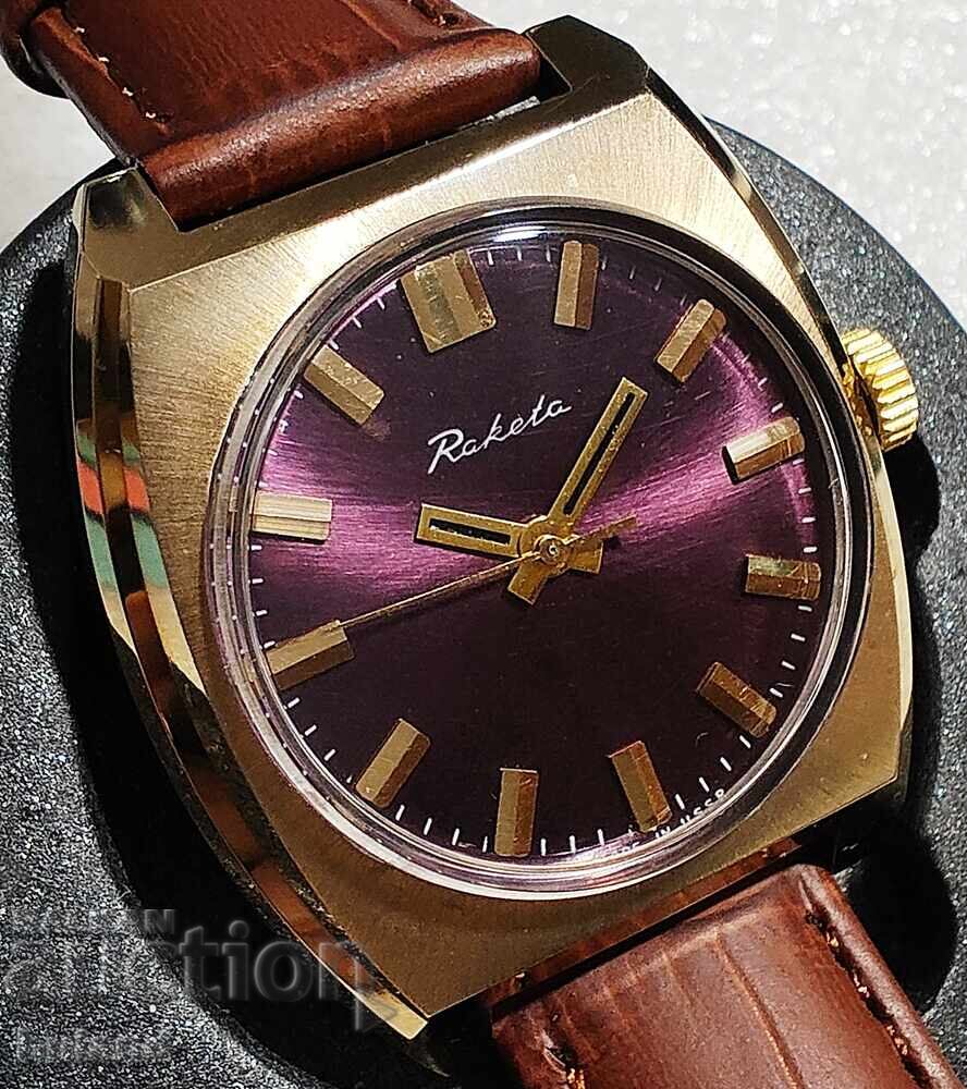 Позлатен Съветски Часовник Ракета СССР Raketa USSR БЗЦ