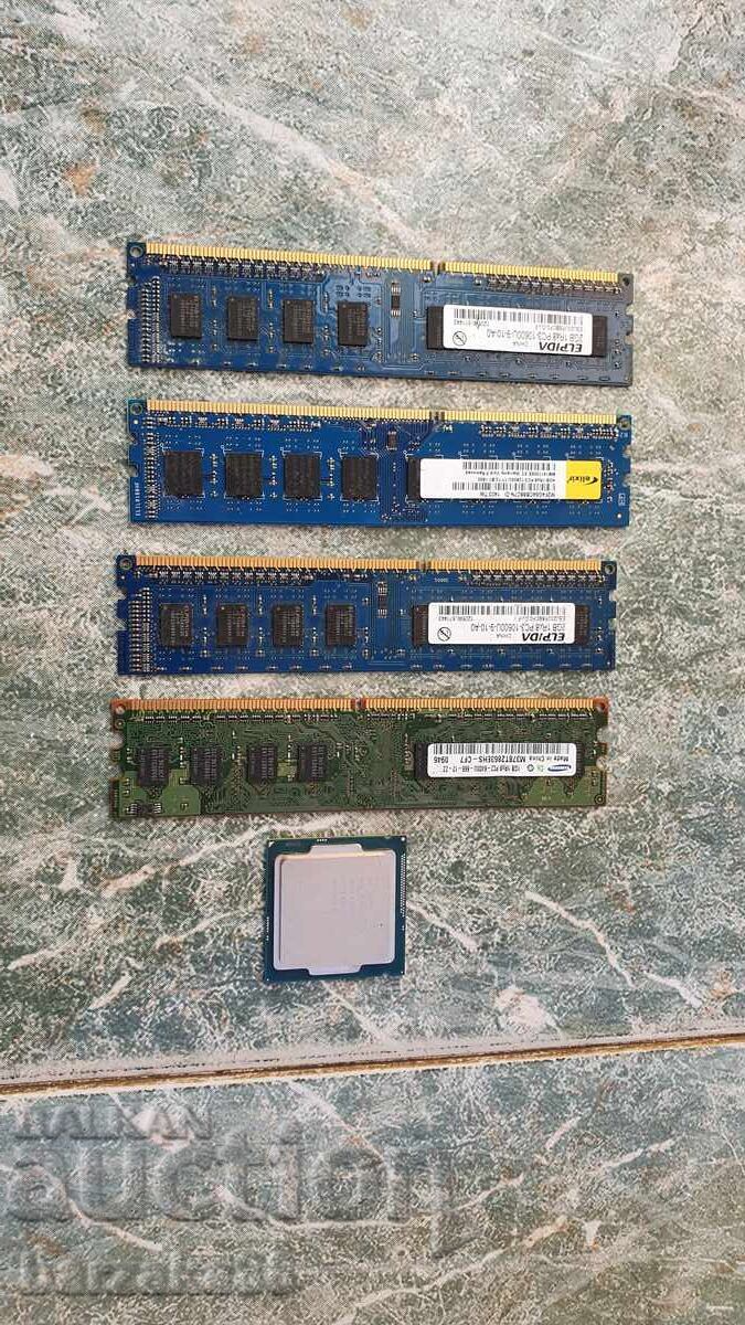 5 plăcuțe memorie RAM și procesor