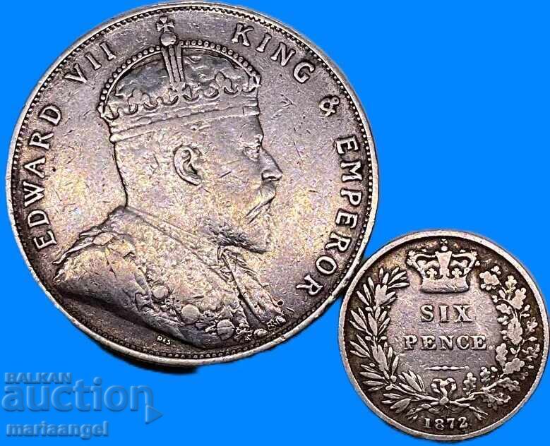 Straits Settlements 1 δολάριο 1907 Μεγάλη Βρετανία Εδουάρδος VII Ag με τιμή € 119.00 | 232.74 BGN