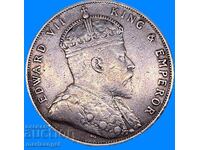 Straits Settlements 1 dolar 1907 Marea Britanie Eduard VII Ag