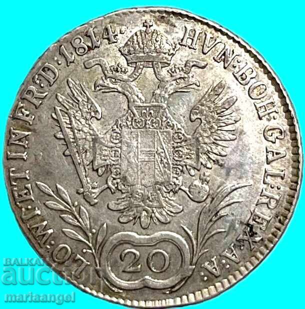 20 creuzere 1814 Austria A - Viena argint - 5