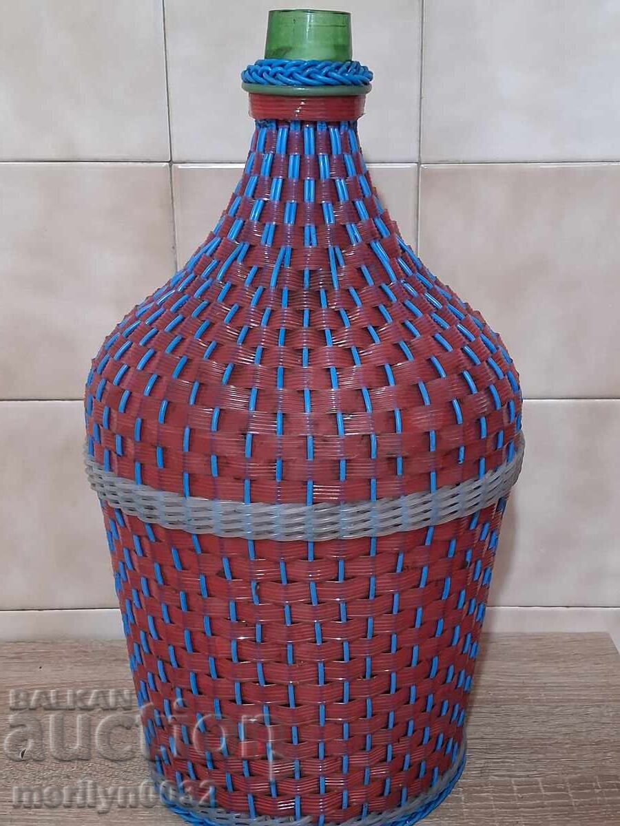 Delivery of Old woven demijohn, bottle with weave, bottle, glass