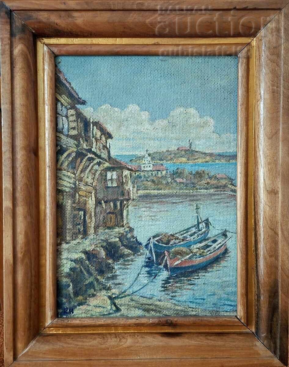 Tablou, Sozopol, pict. At. Mirchev (1924-2018)