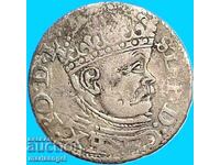 3 Groși 1585 Polonia Riga Ștefan Báthory 1576-1586 argint