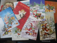 Foreign New Year's cards, 10 pieces