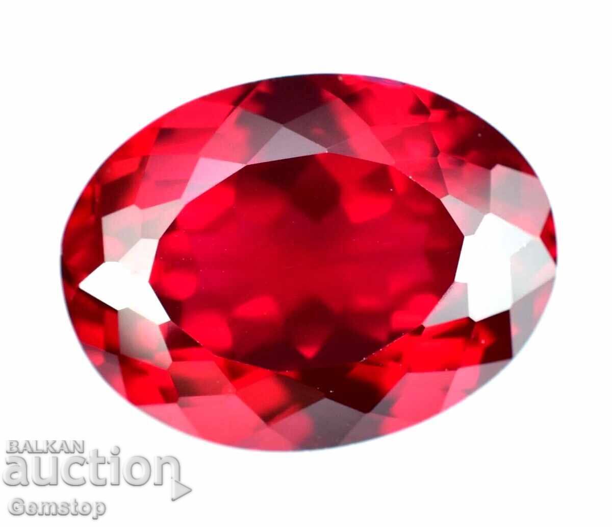 Licitatie! 9.10 ct. rubin natural oval, cert. AGSL, de la 1 leu!