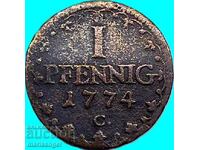 1 Pfennig 1774 Γερμανία Saxon Albertine Line