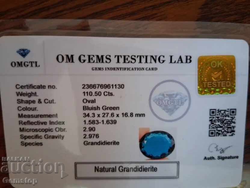 PREȚ DE START! 110.50 carate granidierit natural oval, certificat OMGTL, de la 1 RON! - 7