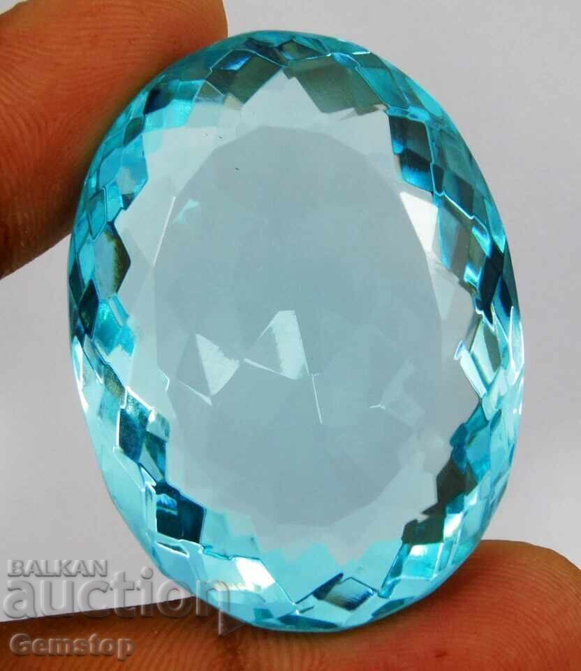 Licitație PREȚ DE START! 168.65 ct. acvamarin natural oval, cert. OMGTL, de la 1 unitate!