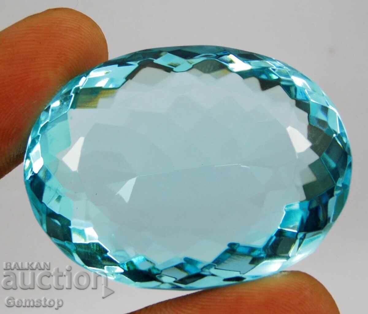 Livrarea PREȚ DE START! 168.65 ct. acvamarin natural oval, cert. OMGTL, de la 1 unitate!