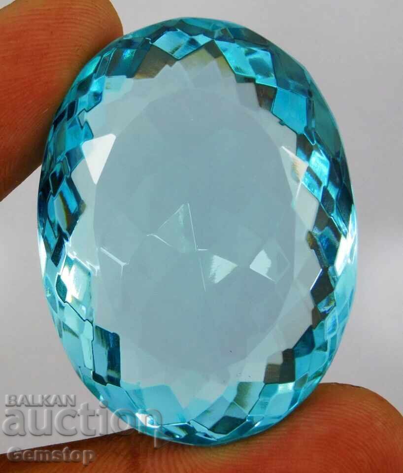 PREȚ DE START! 168.65 ct. acvamarin natural oval, cert. OMGTL, de la 1 unitate!