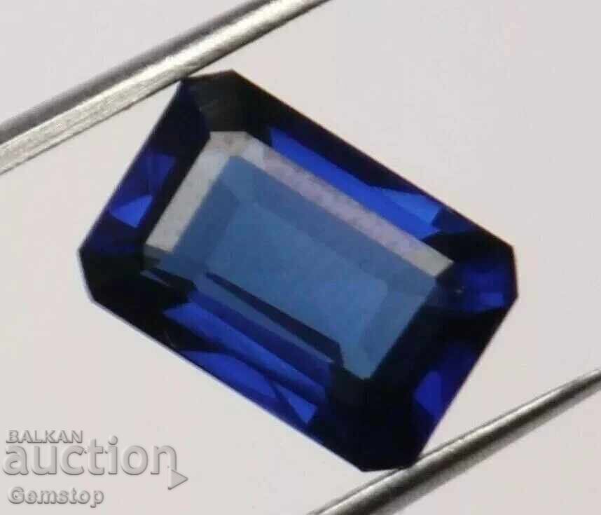 Livrarea PREȚ DE START! 11,55 ct. safir natural tăietură smarald, cert. EGL, de la 1!
