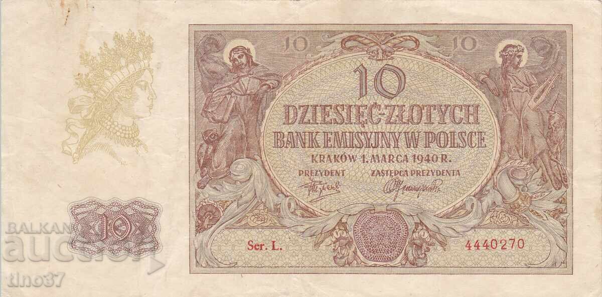 tino37- POLONIA - 10 ZLOTI - 1940 cu preț € 7.30 | 14.28 BGN