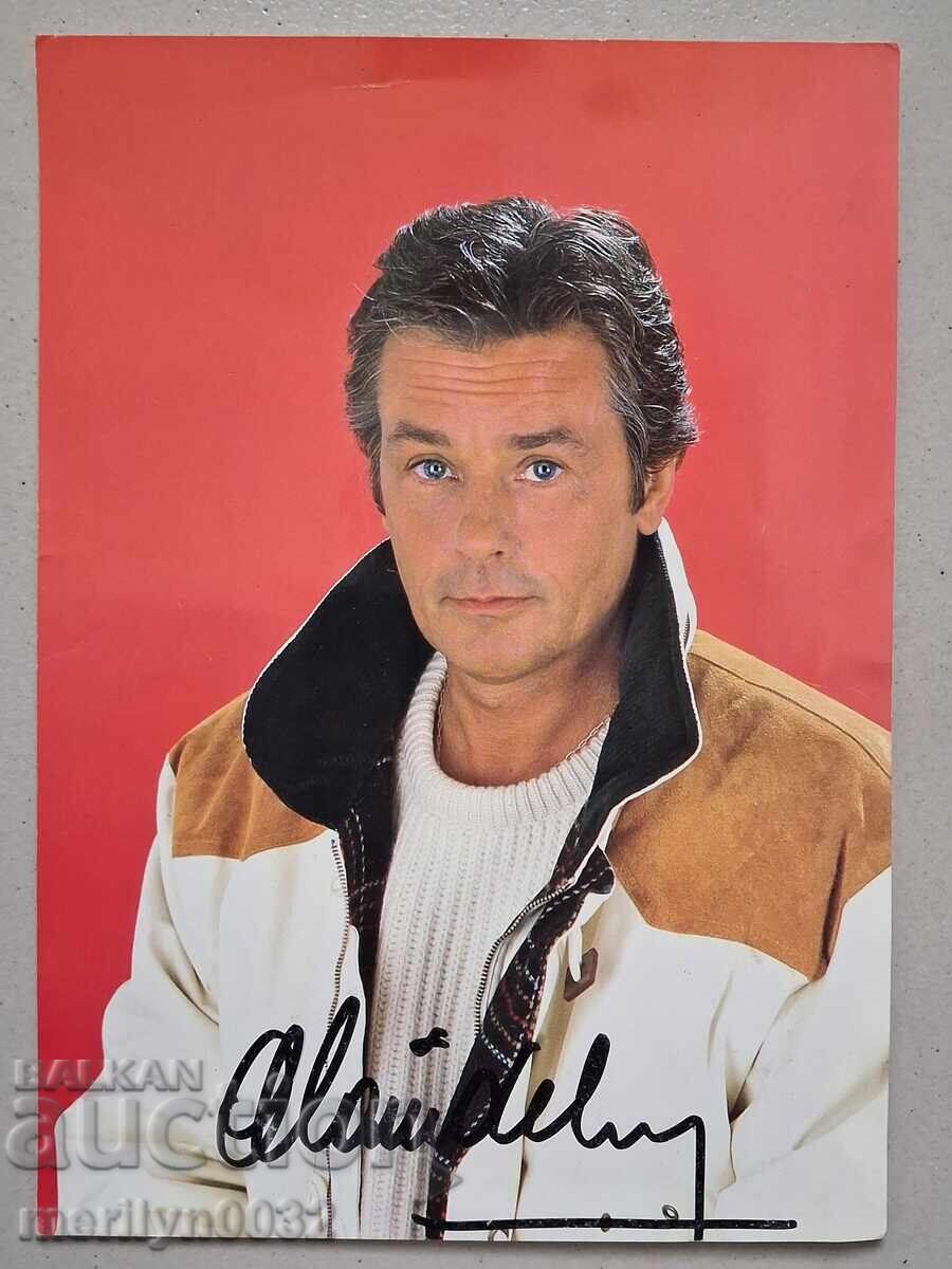 Fotografie color cu autograf Alain Delon portret fotografie