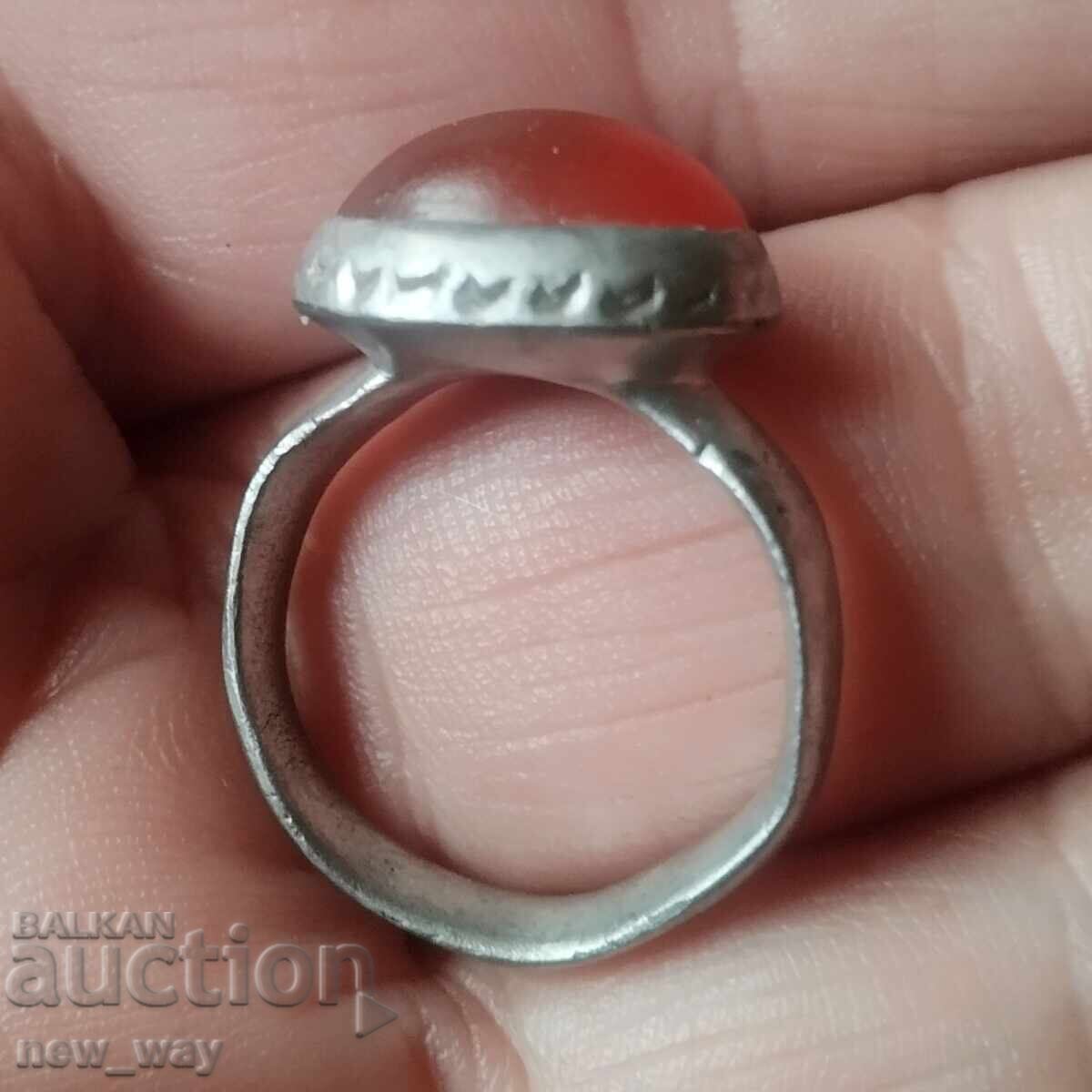 Inel otoman vechi din argint cu carneol, secolul al XVII-lea - 6