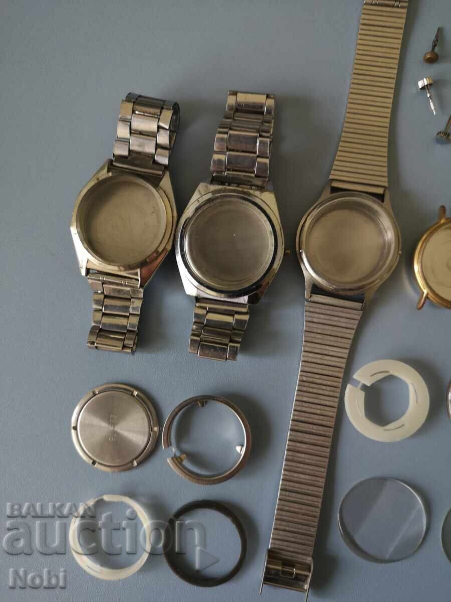 Lot of watch cases, bracelets, crowns with stems, crystals, gaskets with price € 0.01 | 0.02 BGN