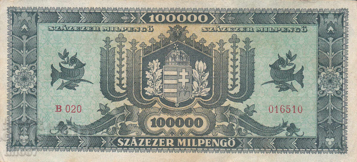 Licitație tino37- UNGARIA - 100000 MILPENGO - 1946 - VF