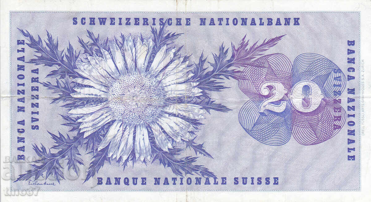 Licitație tino37 - ELVEȚIA - 20 FRANCI - 1973 - VF