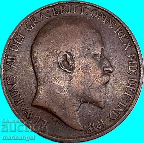 Ηνωμένο Βασίλειο 1/2 πένες 1908 Εδουάρδος VII 26mm χάλκινο
