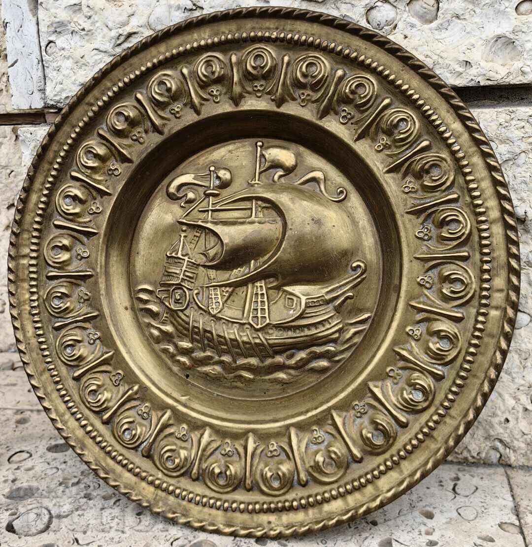 Δημοπρασία ΜΕΓΑΛΟ ΔΙΑΚΟΣΜΗΤΙΚΟ ΜΕΤΑΛΛΙΚΟ ΠΙΑΤΟ ΠΑΝΟ ΚΑΡΑΒΙ ΓΙΑ ΤΟΙΧΟ ΠΙΝΑΚΑΣ