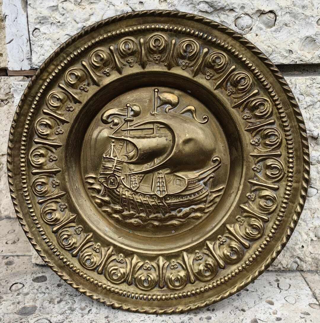 ΜΕΓΑΛΟ ΔΙΑΚΟΣΜΗΤΙΚΟ ΜΕΤΑΛΛΙΚΟ ΠΙΑΤΟ ΠΑΝΟ ΚΑΡΑΒΙ ΓΙΑ ΤΟΙΧΟ ΠΙΝΑΚΑΣ