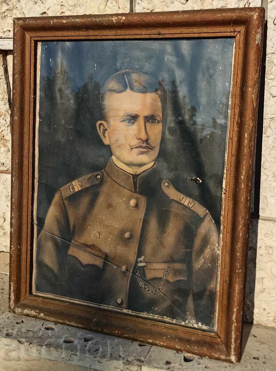 Livrarea VECHE FOTOGRAFIE MARE PORTRET MILITAR EPOLET NUMĂR UNIFORMĂ