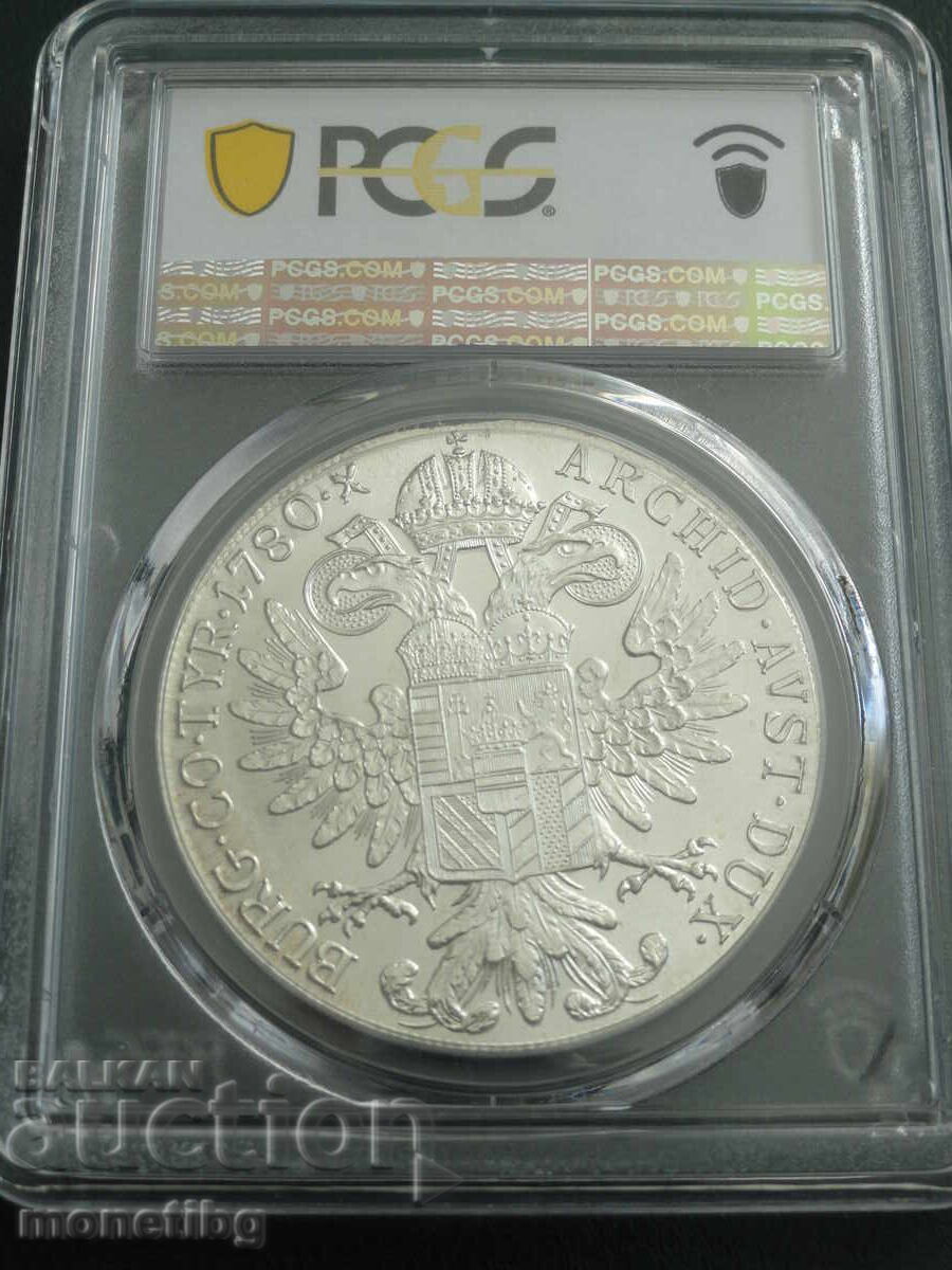 Austria 1780 - Thaler (S.F.) ''Modern Restrike'' PSGS MS63 with price € 220.00 | 430.28 BGN