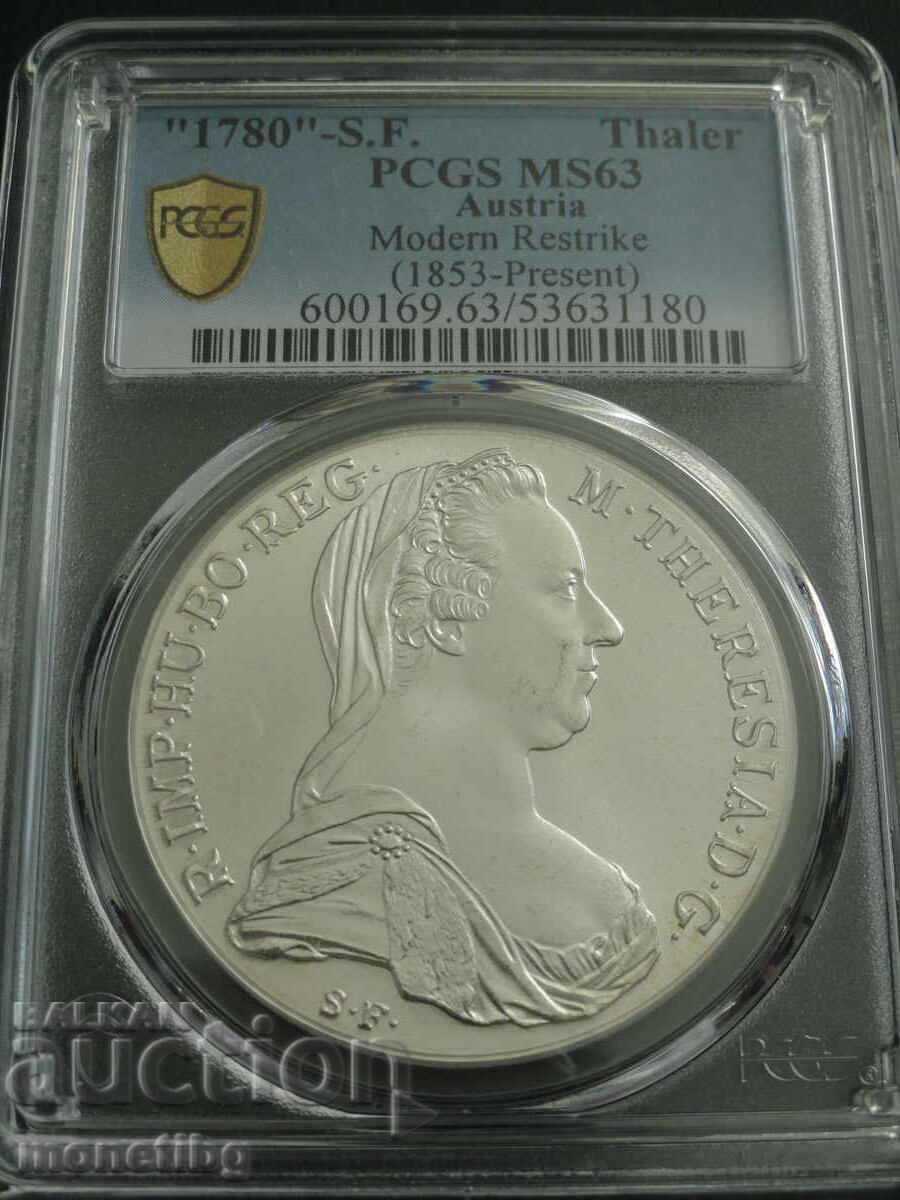 Austria 1780 - Thaler (S.F.) ''Modern Restrike'' PSGS MS63 - 7