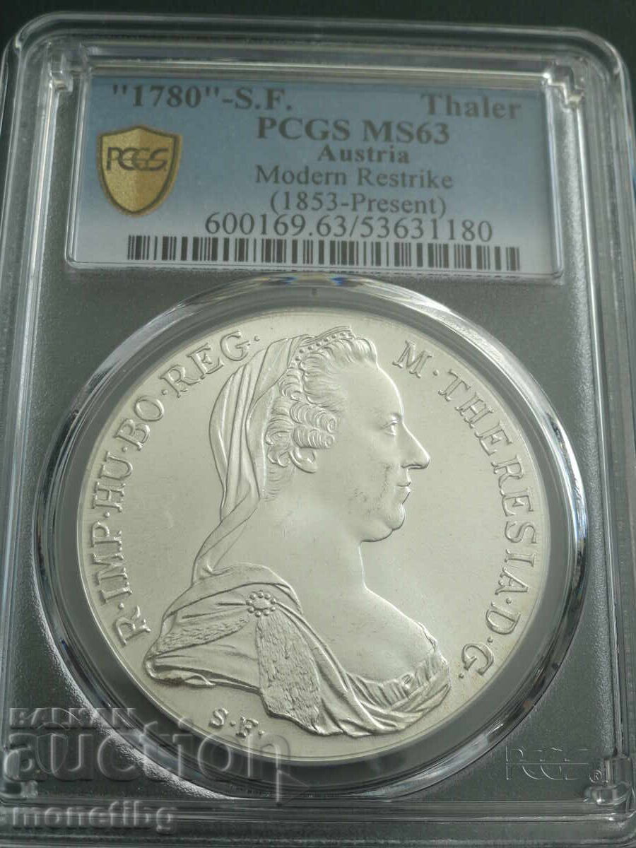 Austria 1780 - Thaler (S.F.) ''Modern Restrike'' PSGS MS63