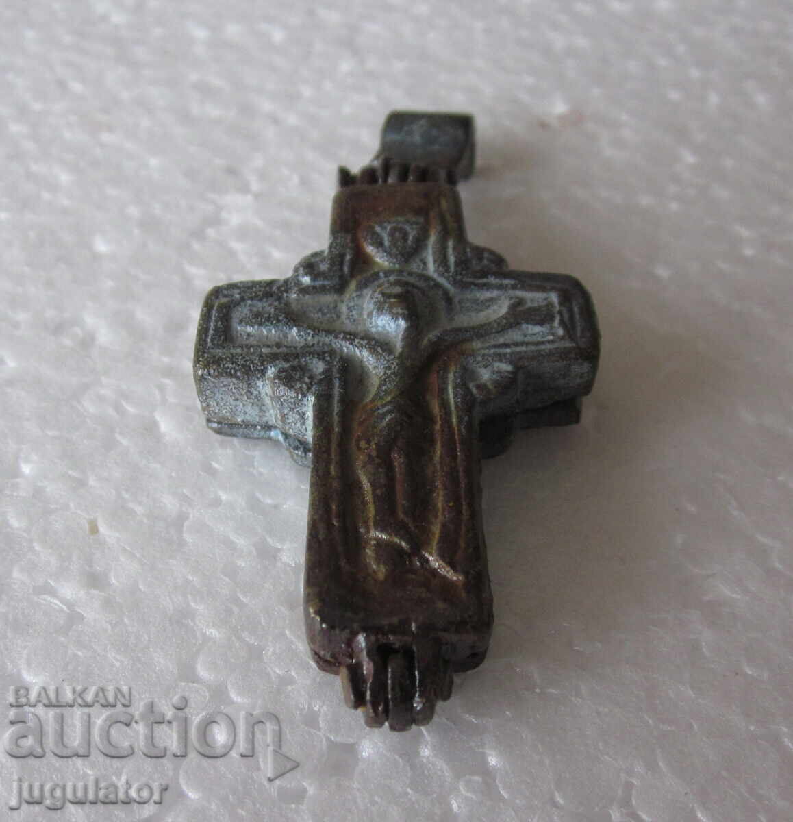 Old Bulgarian Revival bronze cross - 5