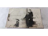 Photograph Samokov Two young girls on building stairs 1929