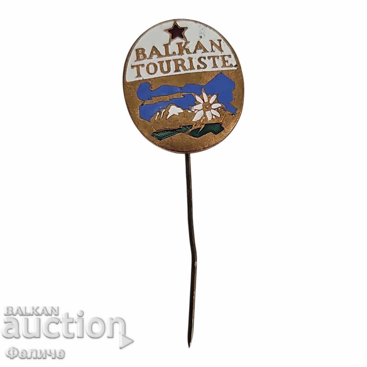 Rare Bulgarian socialist badge, pin - Tourism - Balkantourist
