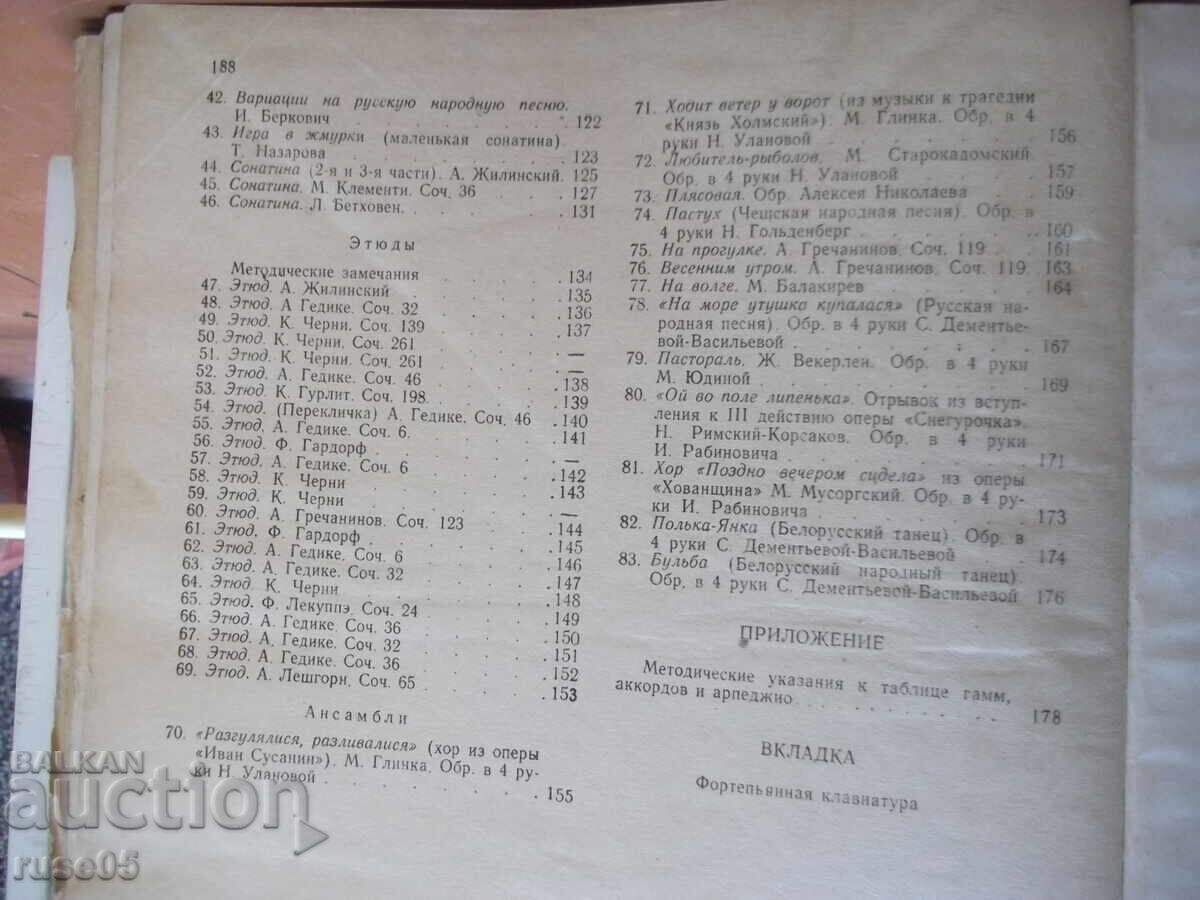 Noti "SHkola igrы na fortepayano - Э.Kisela" - 188 str. - 6