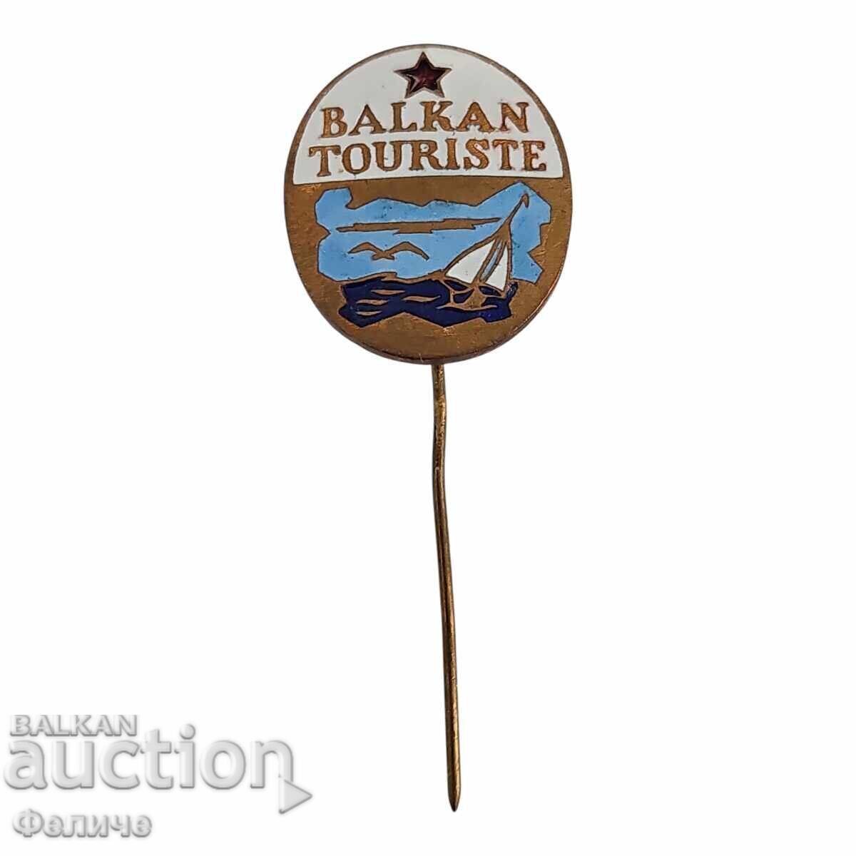 Rare Bulgarian socialist badge, pin - Tourism - Balkantourist