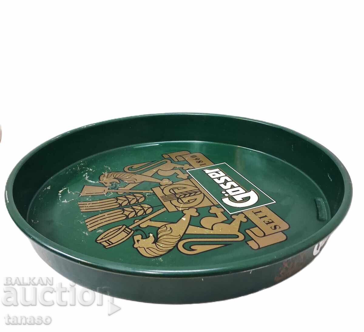 Delivery of Retro metal collectible tray Gösser – 33 cm (10.4)