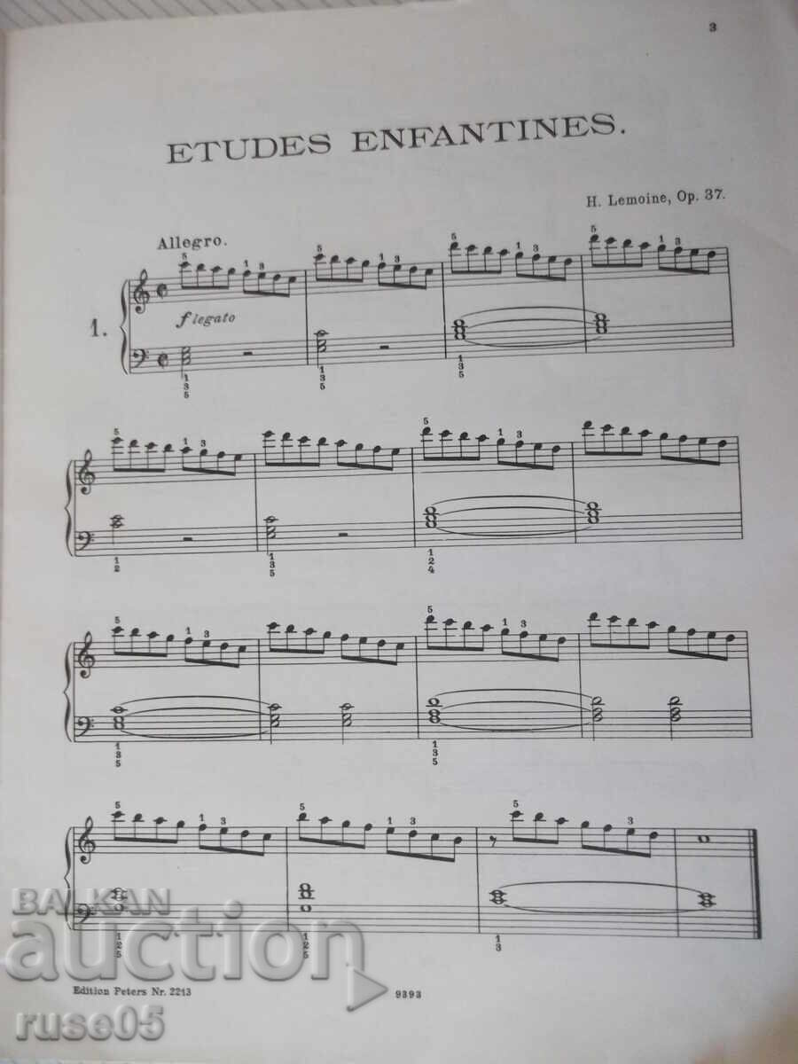 Δημοπρασία Παρτιτούρες "LEMOINE - Kinder=Etüden - Leipzig" - 72 σελ