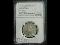 Guatemala 1963 - 25 centavo NGC Ag