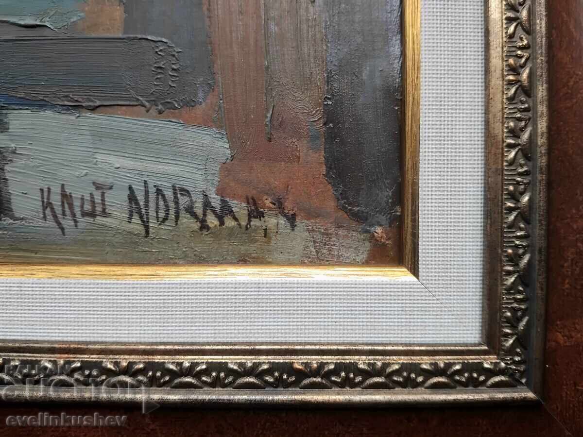 Pictură în ulei de Knut Norman realizată pe placaj (fașer) - 6