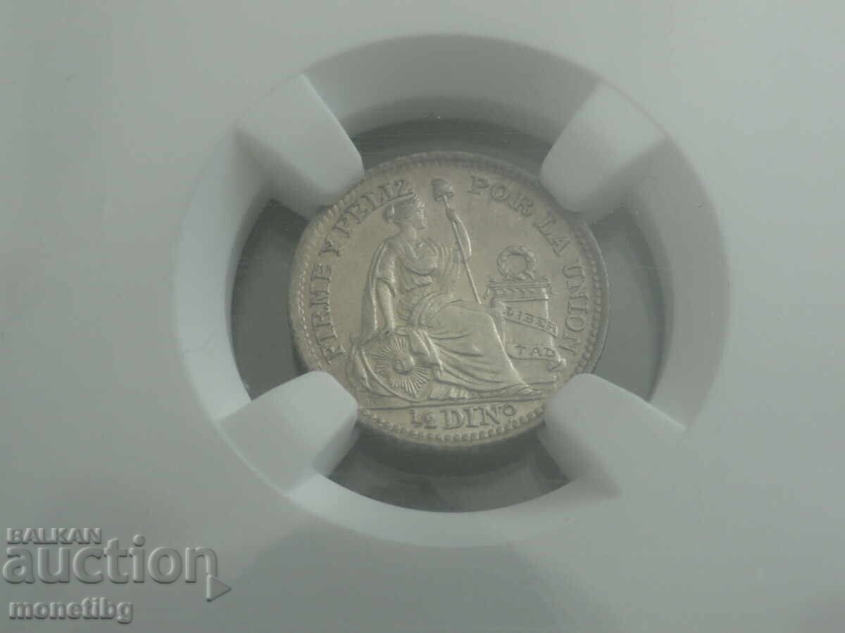 Δημοπρασία Περού 1917 - 1/2 dinero NGC MS65 Ag