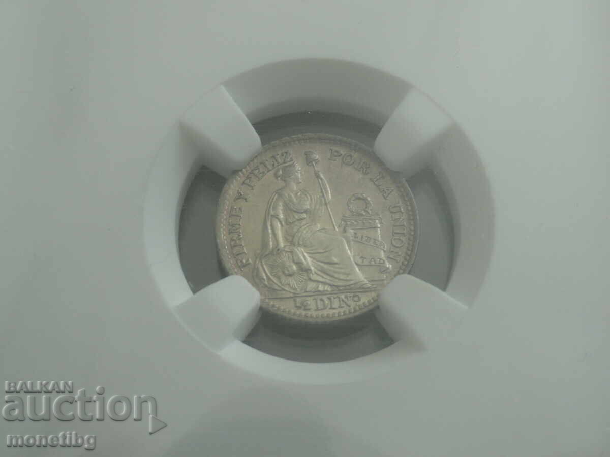 Περού 1917 - 1/2 dinero NGC MS65 Ag - 5