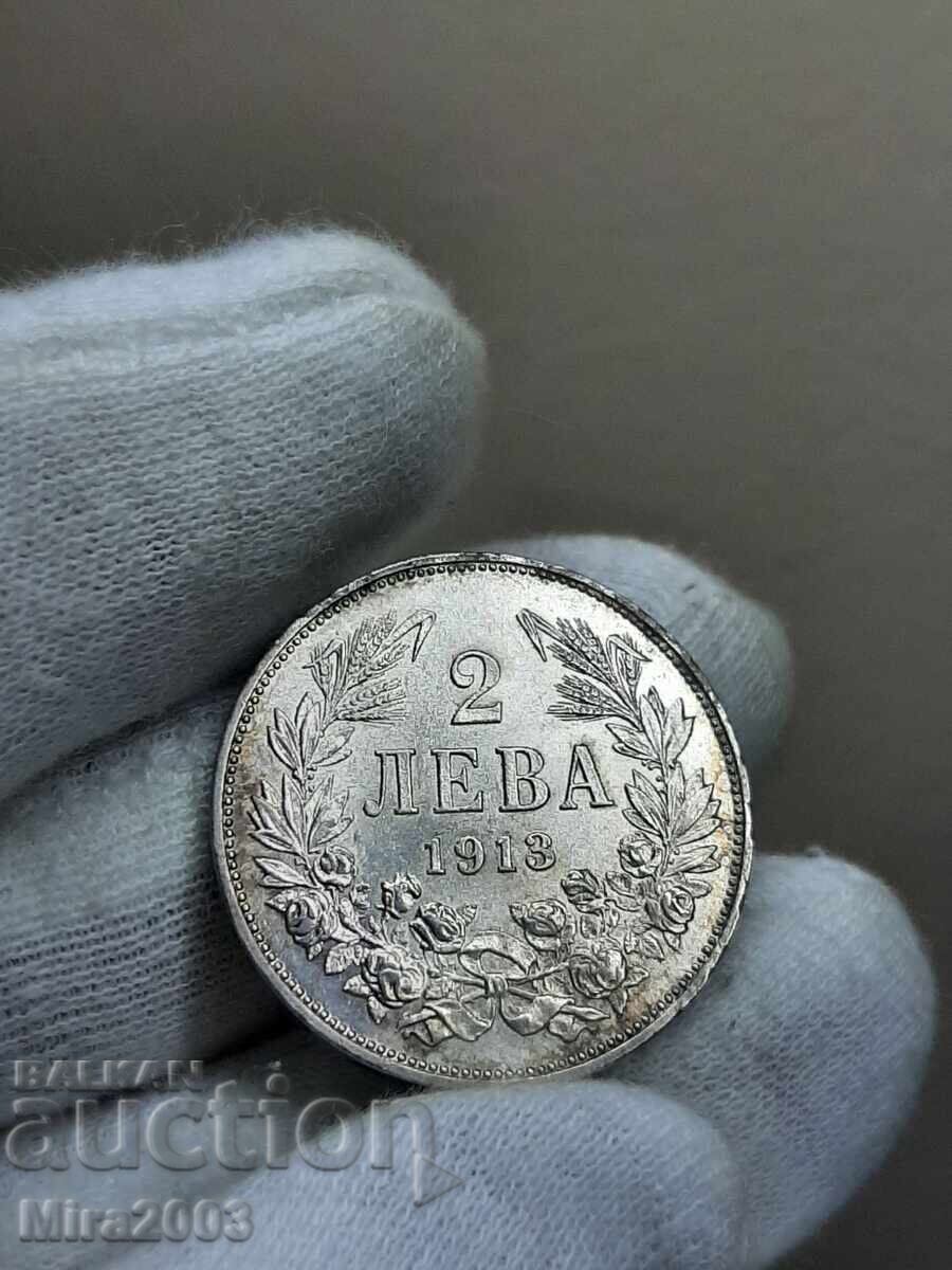 2 leva 1913 de la 0.01c. BZȚ - 7