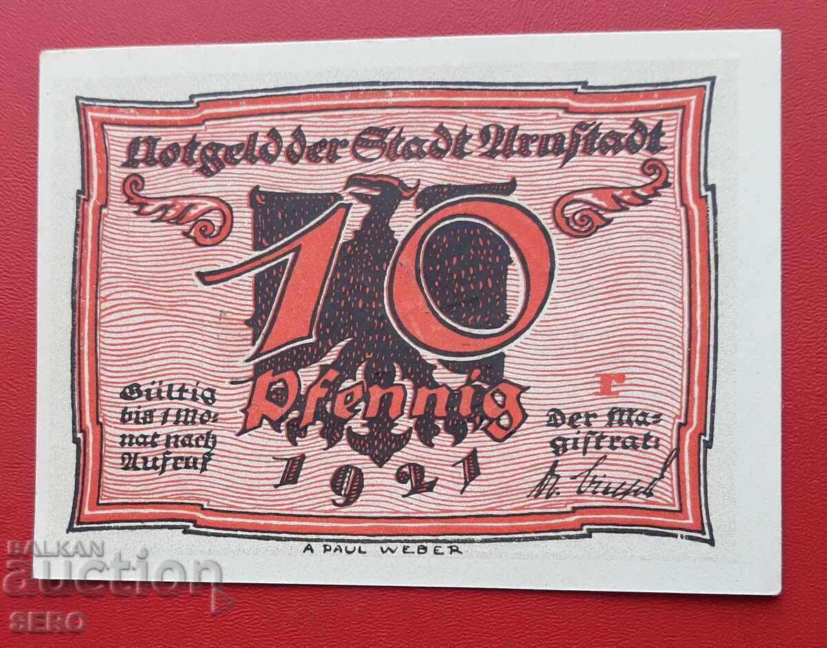 Banknote-Germany-Thuringia-Arnstadt-10 pfennig 1921