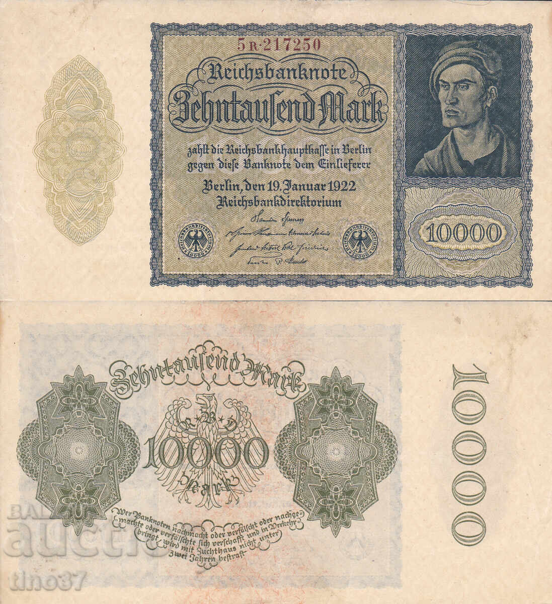 tino37- GERMANIA - 10000 MARCI - 1922- XF