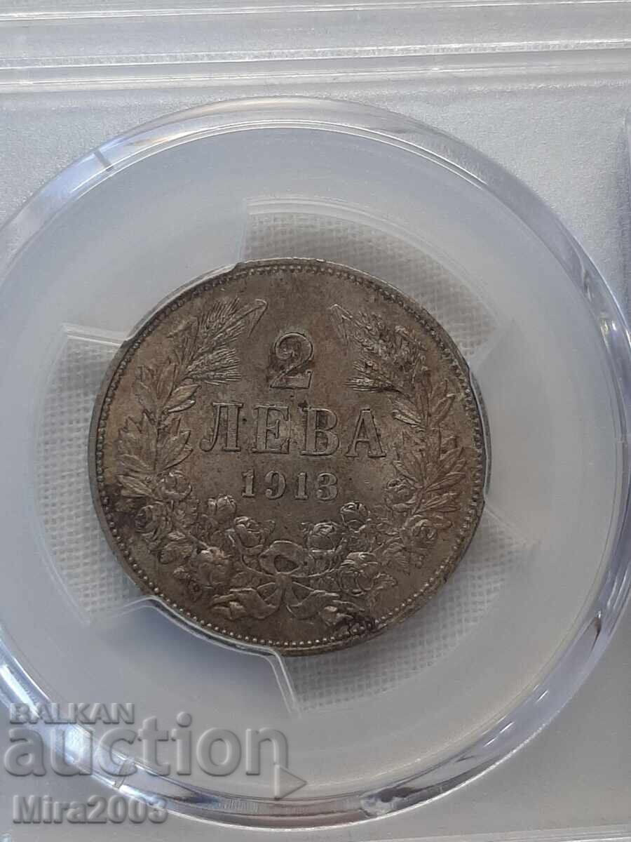 Аукцион 2 лева 1913г.MS62 PCGS